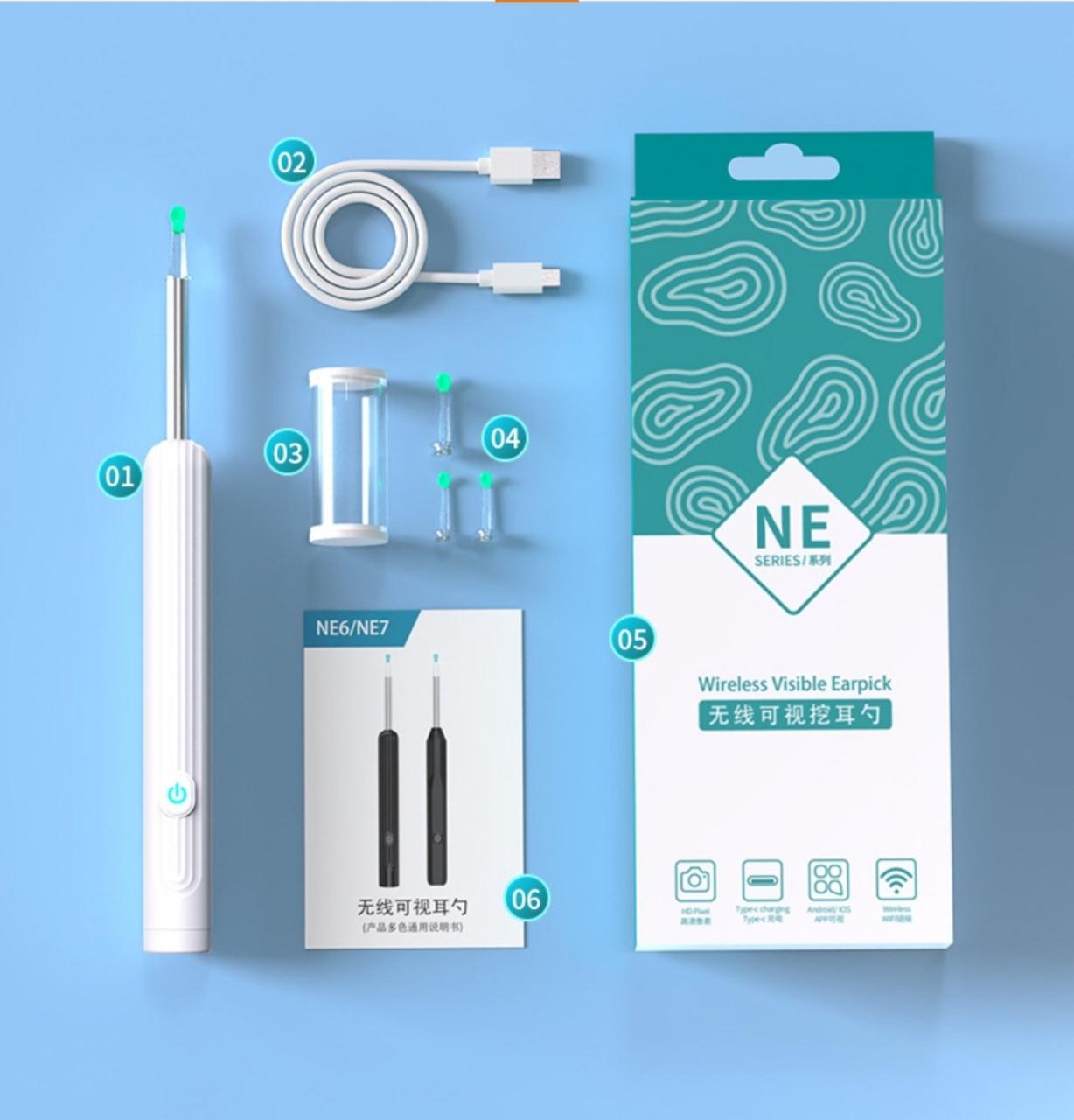 Отоскоп для телефона NE7 Wi-Fi HD 6 LED ламп 3,6 мм Білий (2087295699) - фото 2 Отоскоп для телефона NE7 Wi-Fi HD 6 LED ламп 3,6 мм Білий (2087295699) - фото 2