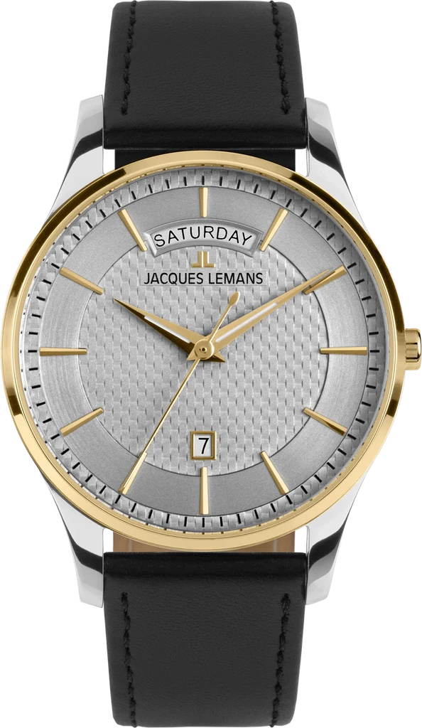 Наручний годинник чоловічий Jacques Lemans London 1-2193E з сталевим корпусом WR 50 м та сірим циферблатом