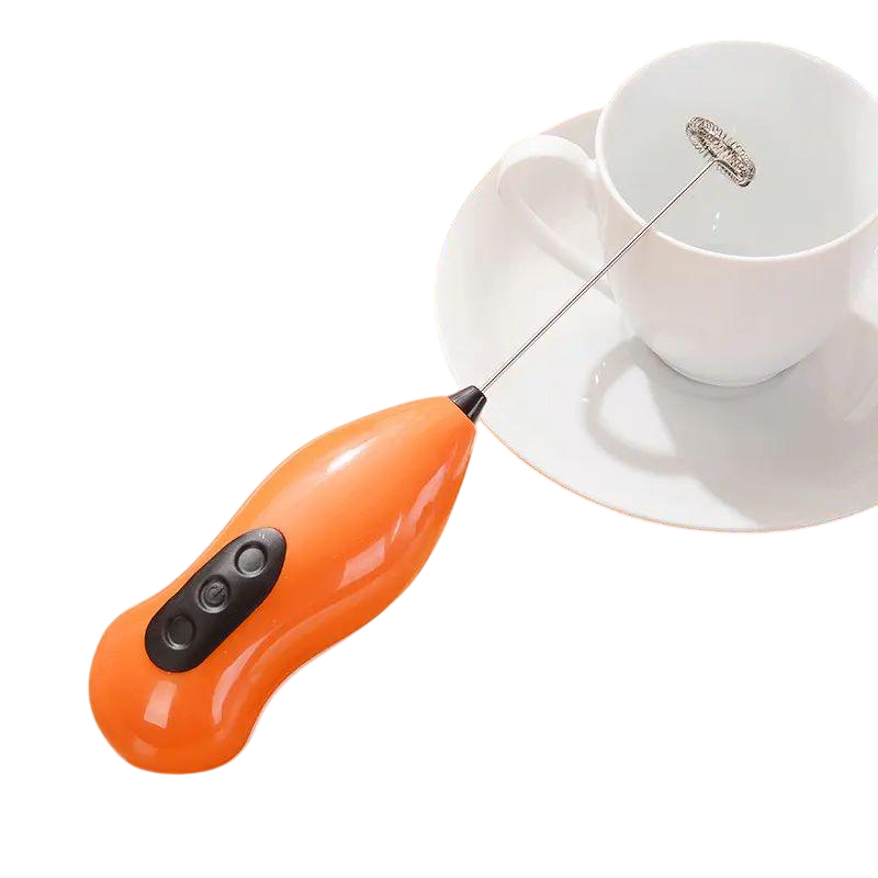 Капучинатор для сливок и молока от батареек AA 1 Вт 21х4,5 см Оранжевый