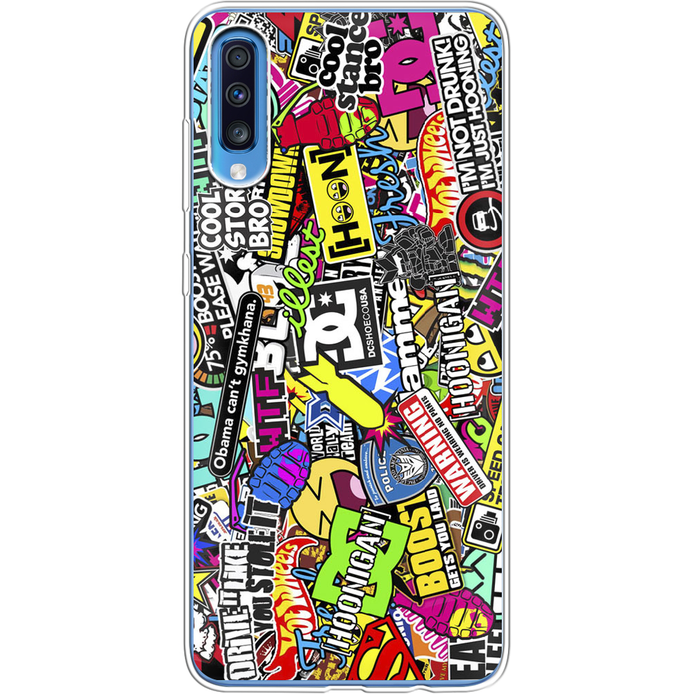 Чехол Boxface Samsung A705 Galaxy A70 Multicolored Inscriptions Прозрачный силикон (36860-up880-36860)