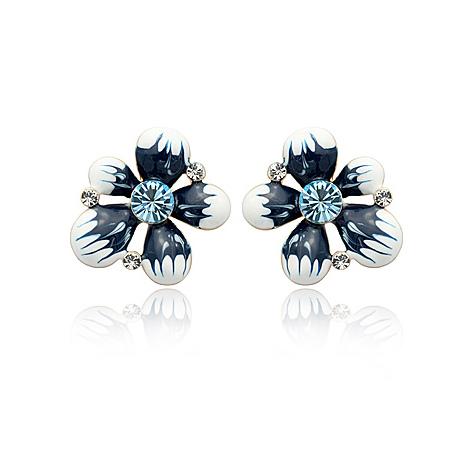 Сережки з кристалами Сваровські 85434 Italina Блакитний/Білий