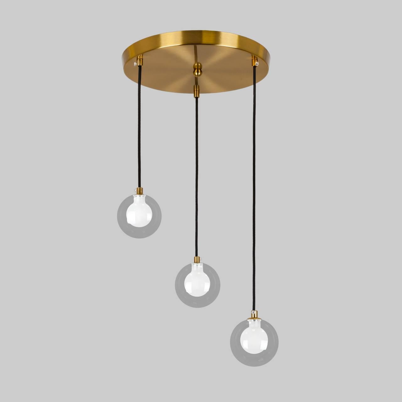 Люстра с двойными плафонами Бронзовый (61-P100F-3 BRZ+CLWH 300)