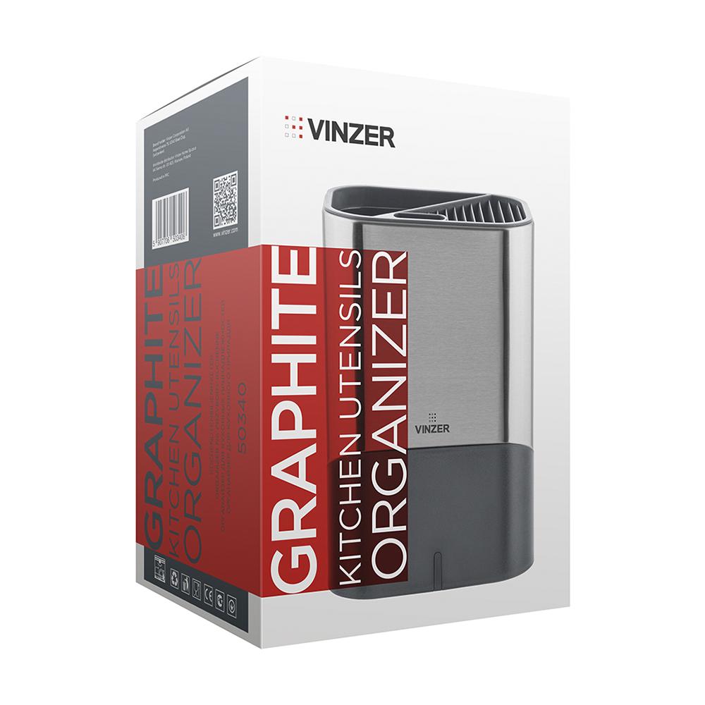 Підставка для кухонного приладдя Vinzer 50340 нержавіюча сталь Сірий (168043) - фото 4 Підставка для кухонного приладдя Vinzer 50340 нержавіюча сталь Сірий (168043) - фото 4