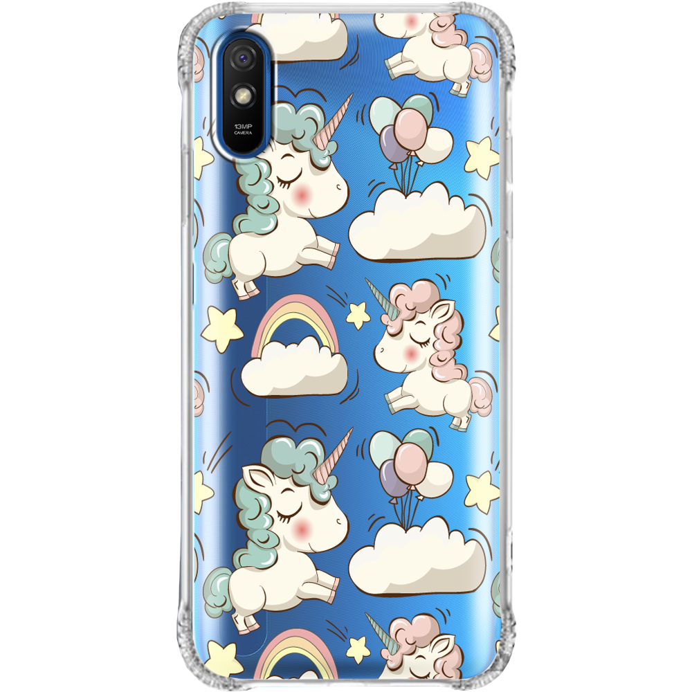 Чехол BoxFace Xiaomi Redmi 9A Unicorns Прозрачный противоударный силикон (40304-cc2-940304)