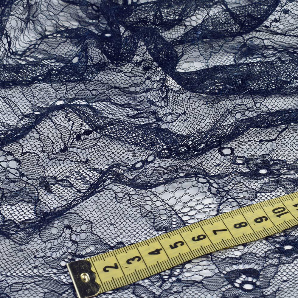 Тканина мереживне полотно стрейч квіти і завитки ширина 153 см Синій (11107.072) - фото 4 Тканина мереживне полотно стрейч квіти і завитки ширина 153 см Синій (11107.072) - фото 4