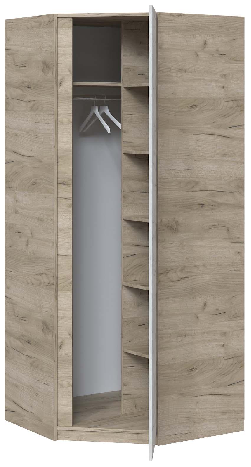 Шкаф угловой Мастер Форм Брайт 850х520х2000 мм Дуб крафт серый/Дуб крафт белый (31836) - фото 2 Шкаф угловой Мастер Форм Брайт 850х520х2000 мм Дуб крафт серый/Дуб крафт белый (31836) - фото 2