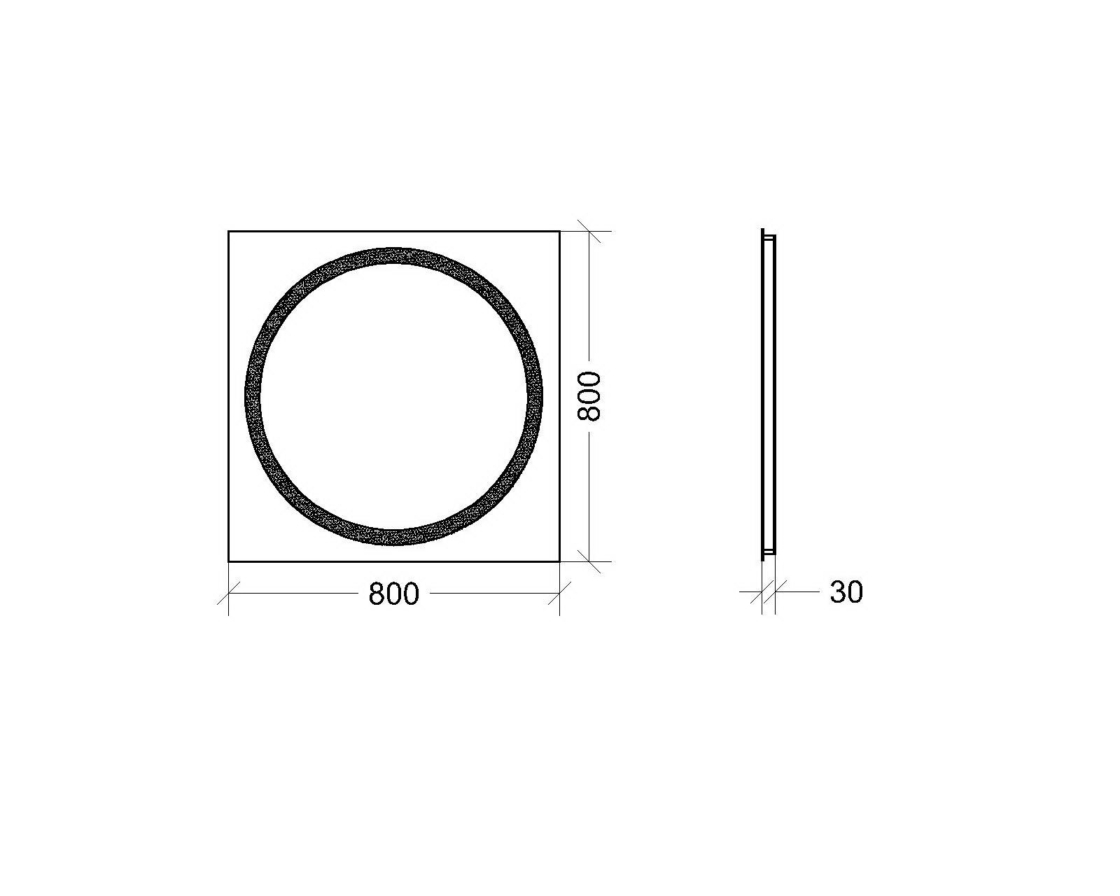 Дзеркало з LED підсвічуванням Орбі 800х800 мм (ORBI 1-800х800) - фото 6