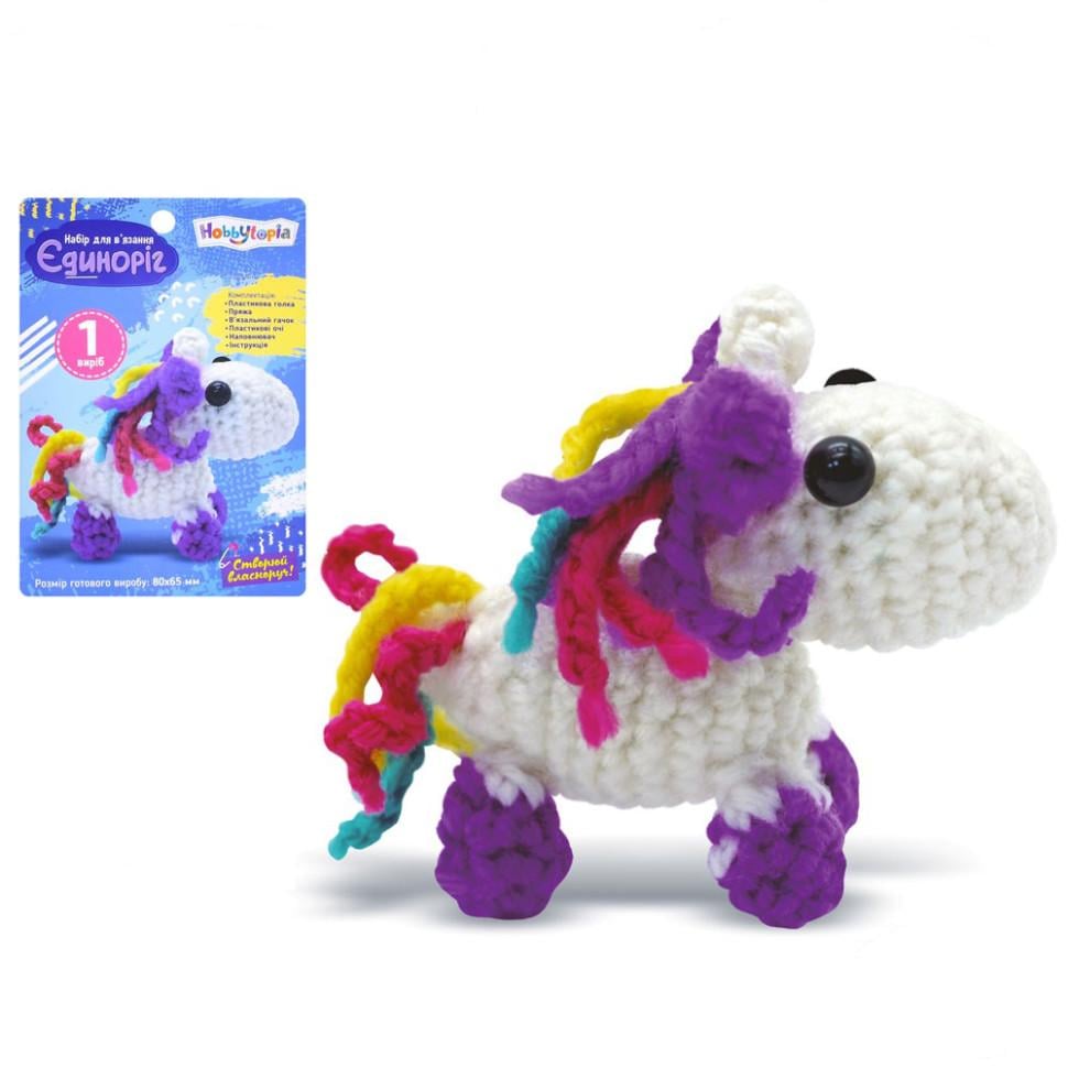 Дитячий набір для в'язання Єдиноріг M5864UA 80-65 мм пластикова голка пряжа