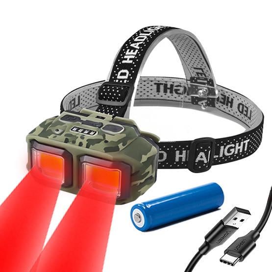 Фонарь налобный HX-816 SR Type-C c сенсором/красный и Белый свет (2749613314) - фото 4