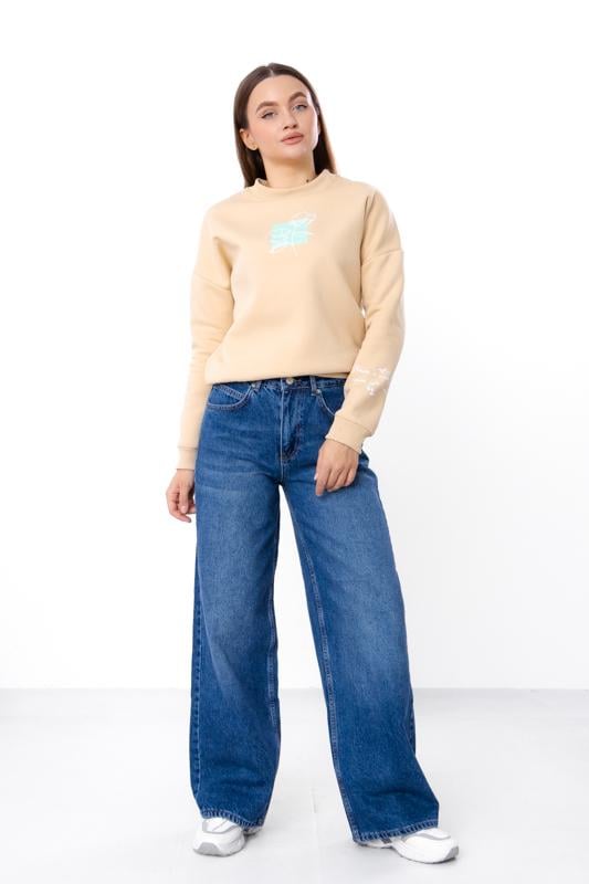 Джинси жіночі широкі однотонні демісезонні Носи Своє р. 38 Синій (17177)