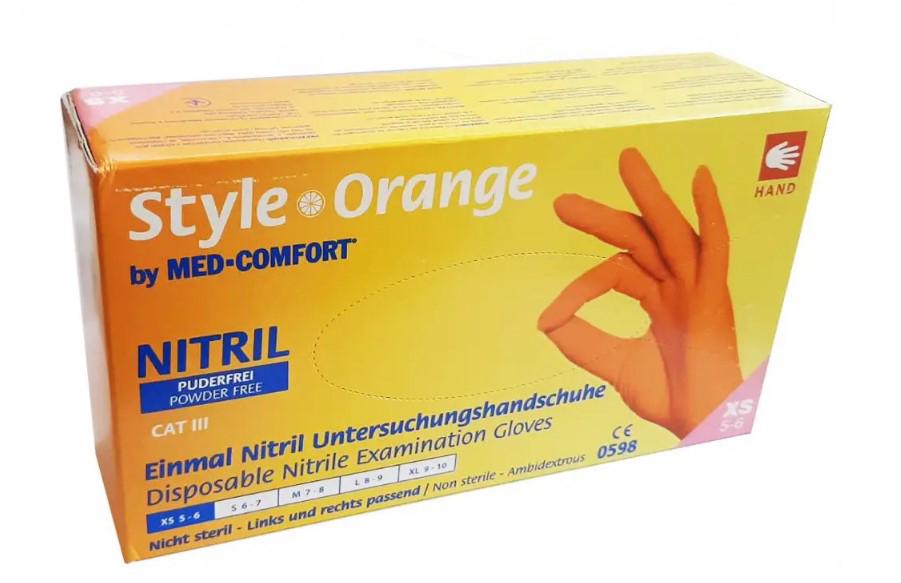 Перчатки Ampri Style нитриловые неопудренные 100 шт. XS Orange - фото 3