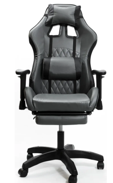 Крісло геймерське Raptor gray з підставкою для ніг/ергономічною спинкою - фото 5 Крісло геймерське Raptor gray з підставкою для ніг/ергономічною спинкою - фото 5