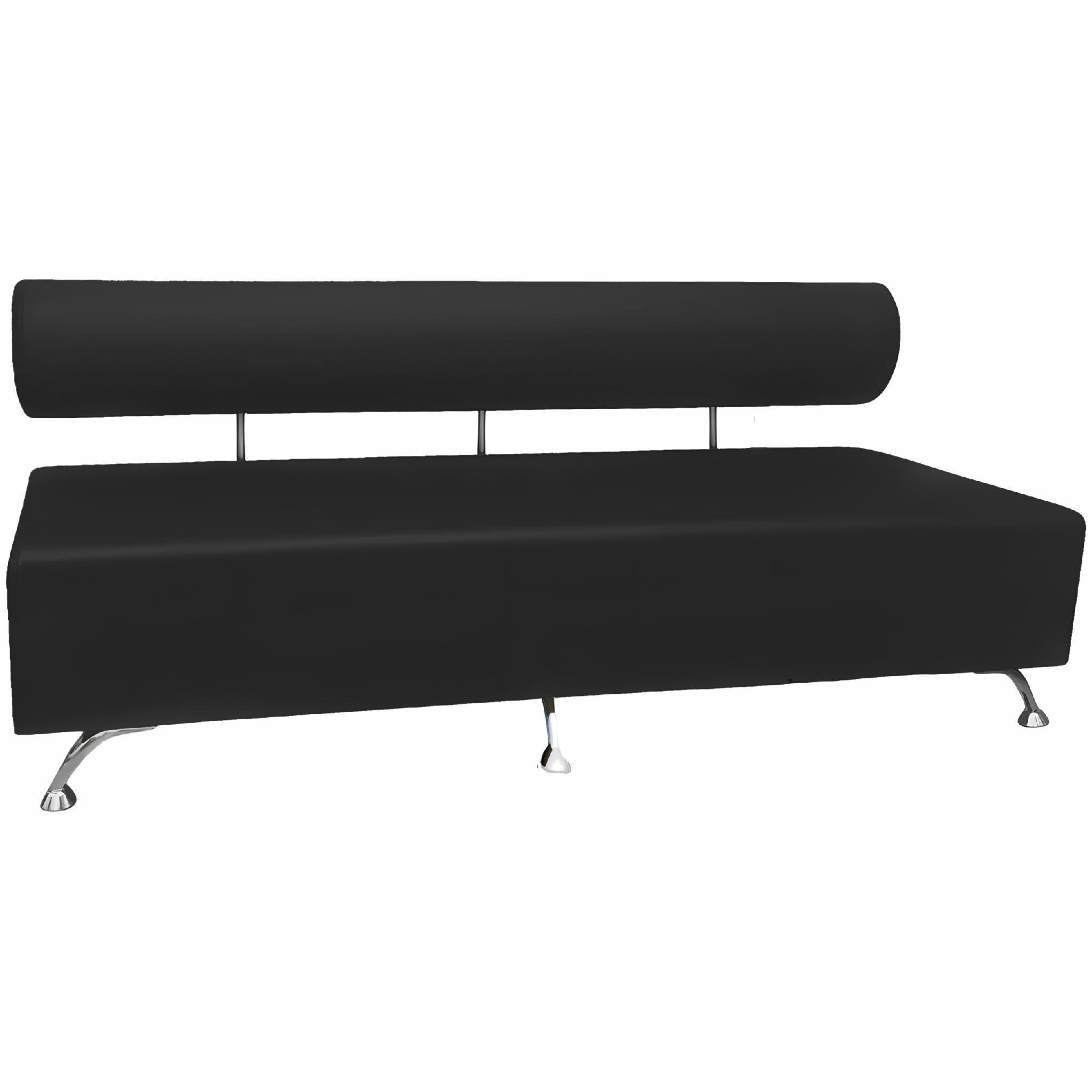 Диван офисный AVVS для ожидания/приемной 200 см с ножками 12 см Черный (gnuta-75x200-black) - фото 1