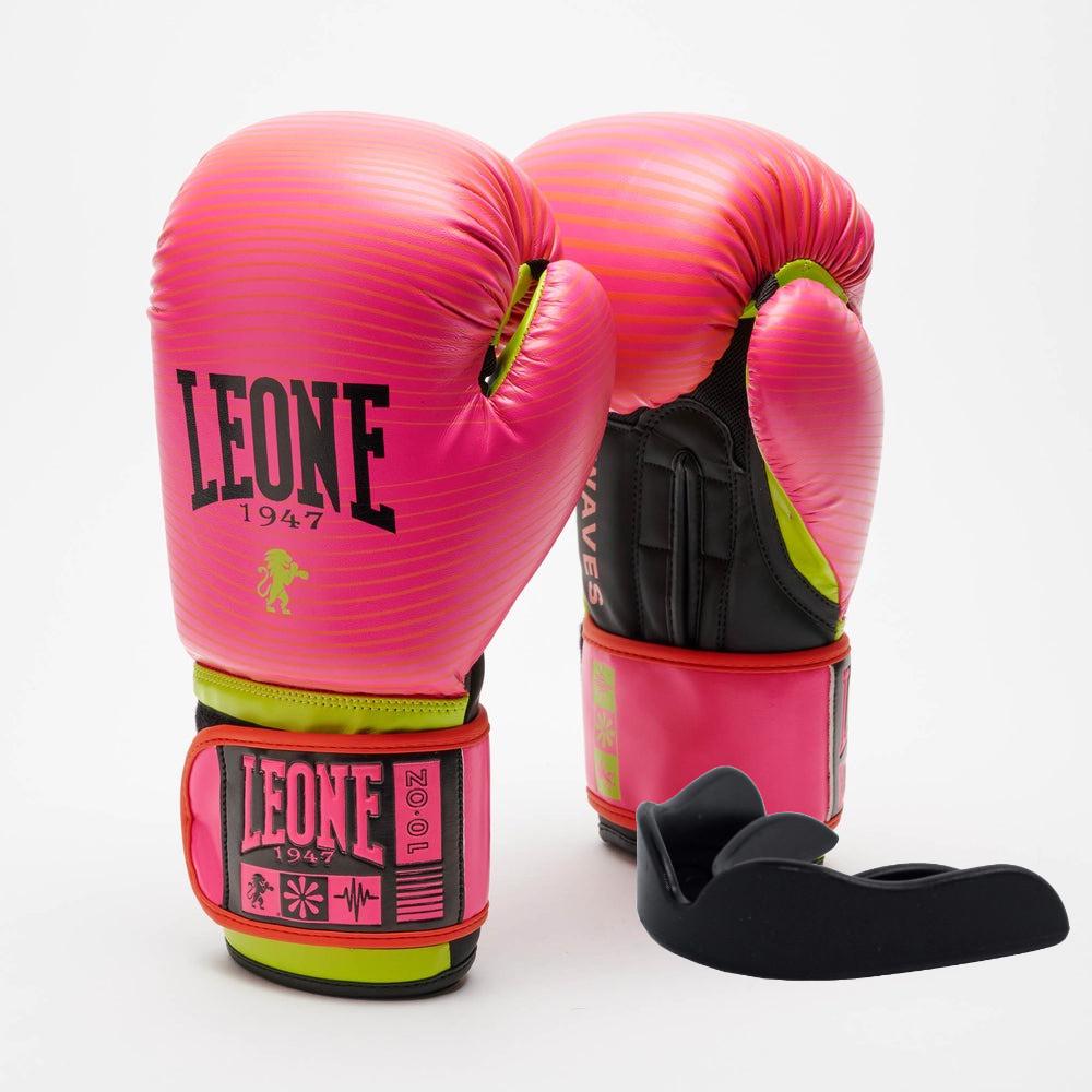 Боксерські рукавиці Leone GN313 WAVES 10 унцій з капою Fuxia (3019812423)