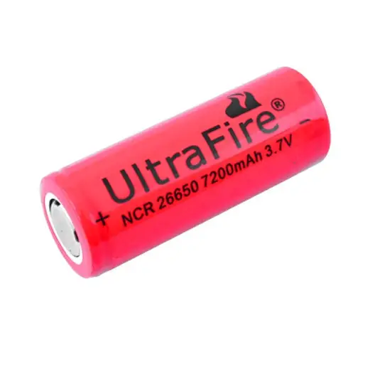Аккумулятор многоцелевой Ultra Fire 26650 Li-Ion 7200 mAh 3,7 В Красный