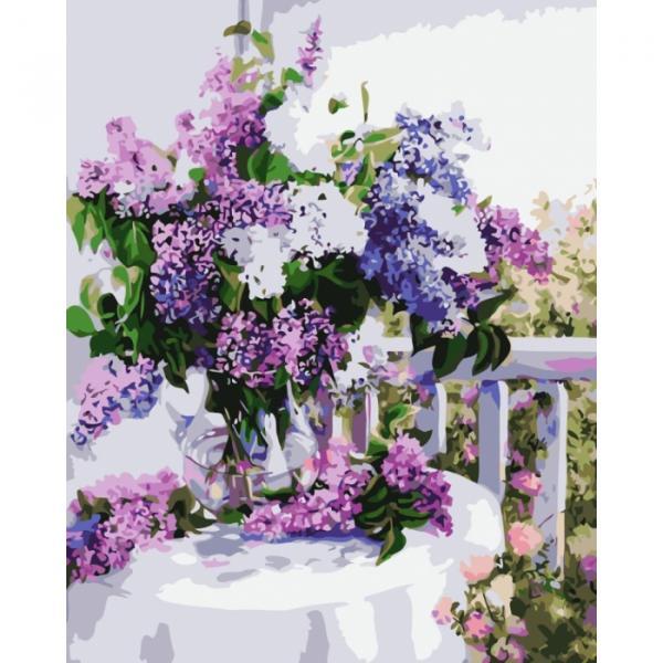 Картина по номерам Идейка Цветы Букеты Букет сирени 2 40х50 см в термопакете (КНО1074-mt)