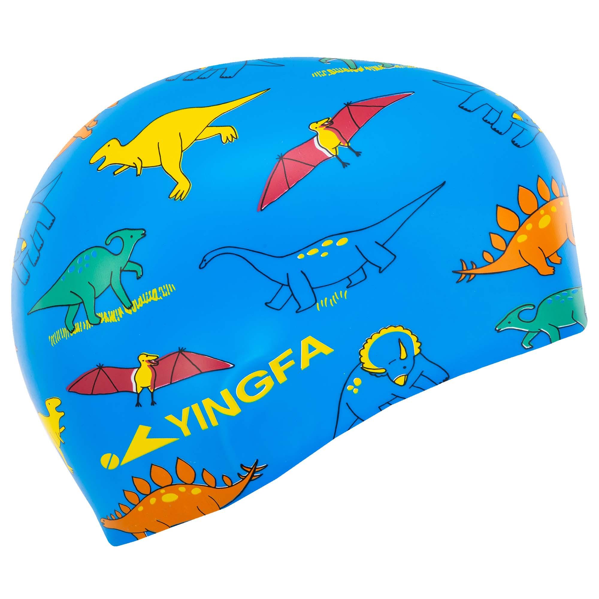 Шапочка для плавання дитяча YINGFA K0012 силіконова Синьо-зелений (K0012_Синий-зеленый) - фото 3