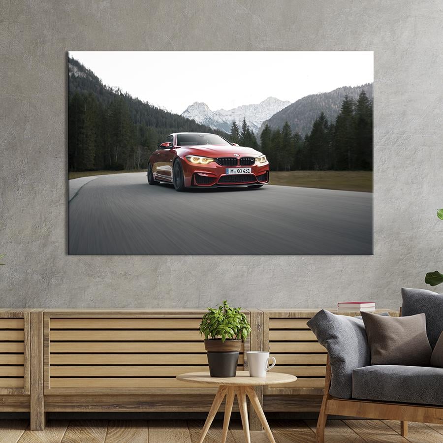 Картина на холсте Красный BMW 122x81 см (1381-1)