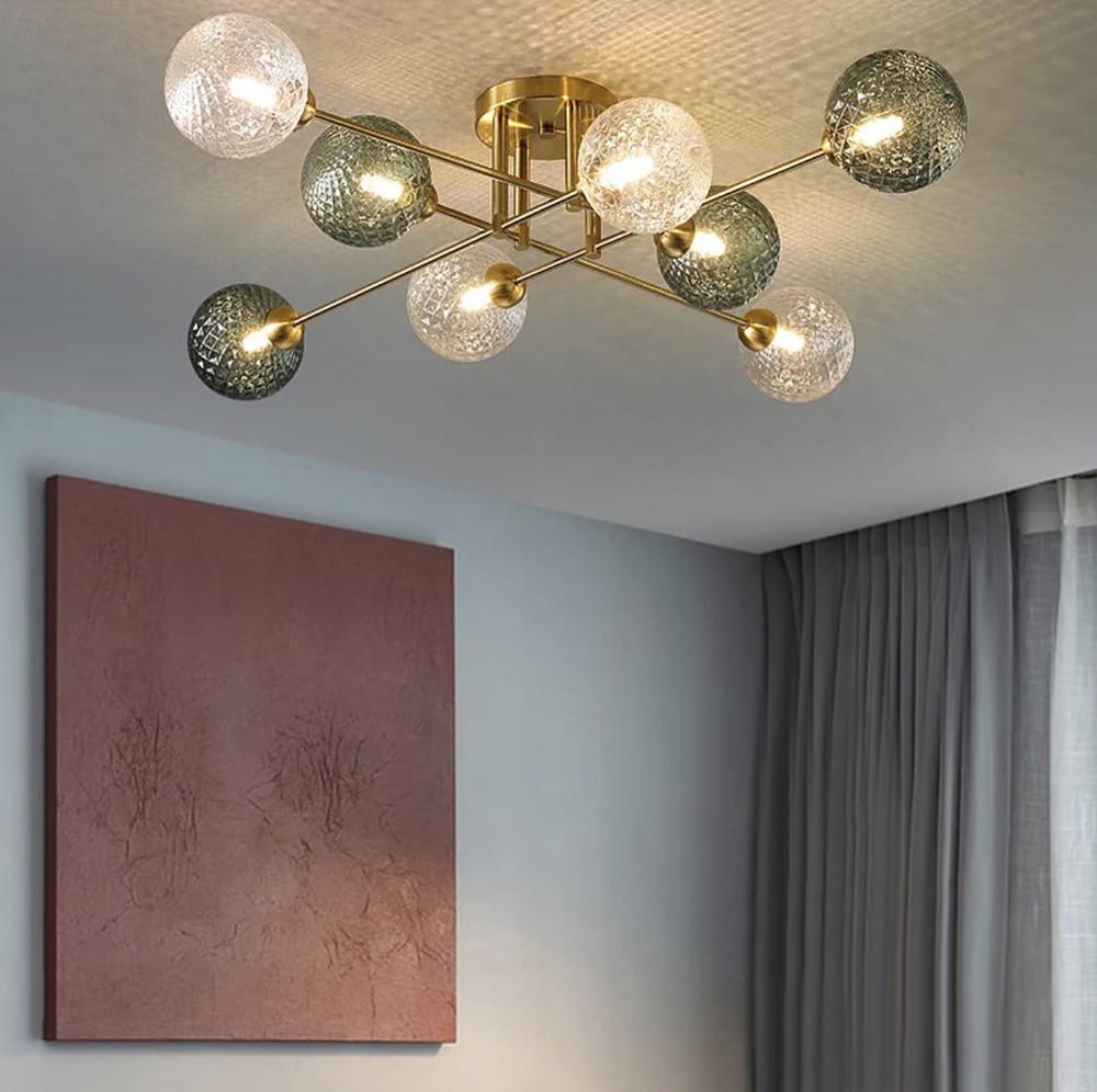 Люстра с 8 гранчатыми плафонами Прозрачный/Графитовый (SGJ 1/8 AB CL+GR)