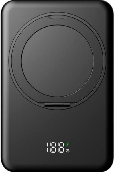 Повербанк Gelius Holdix Magnetic Wireless Charge GP-PBW302 10000 mAh 15W UA UCRF Black (1694833) - фото 2 Повербанк Gelius Holdix Magnetic Wireless Charge GP-PBW302 10000 mAh 15W UA UCRF Black (1694833) - фото 2