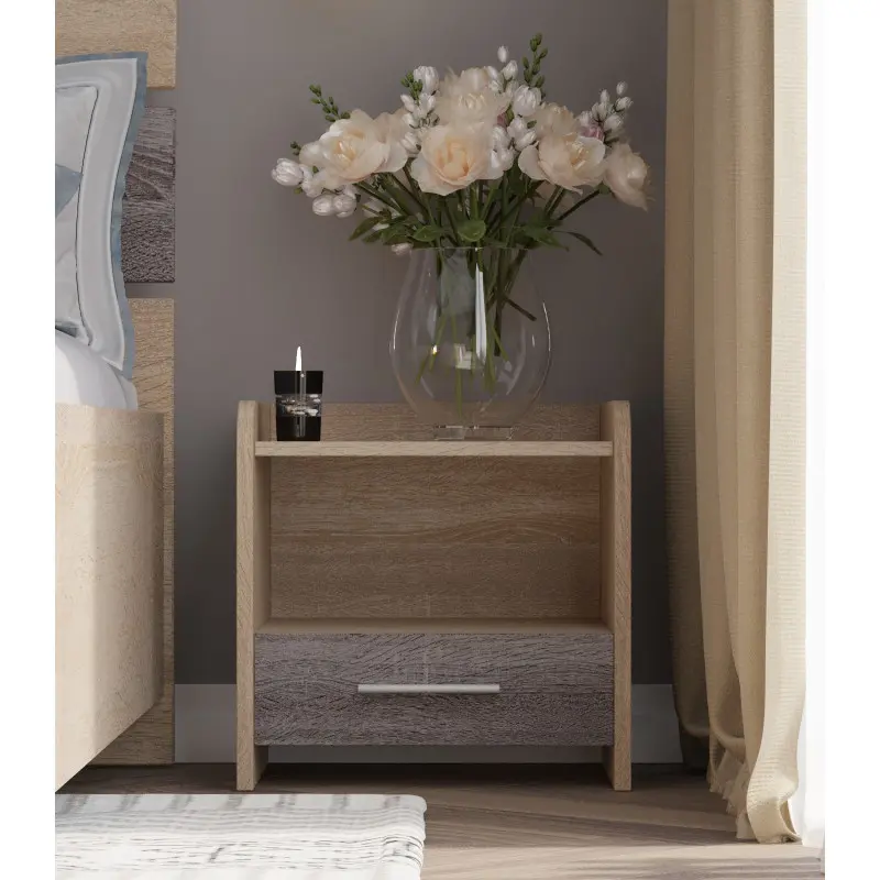 Тумба приліжкова Еверест Дуб сонома/Трюфель (26771764) - фото 2 Тумба приліжкова Еверест Дуб сонома/Трюфель (26771764) - фото 2