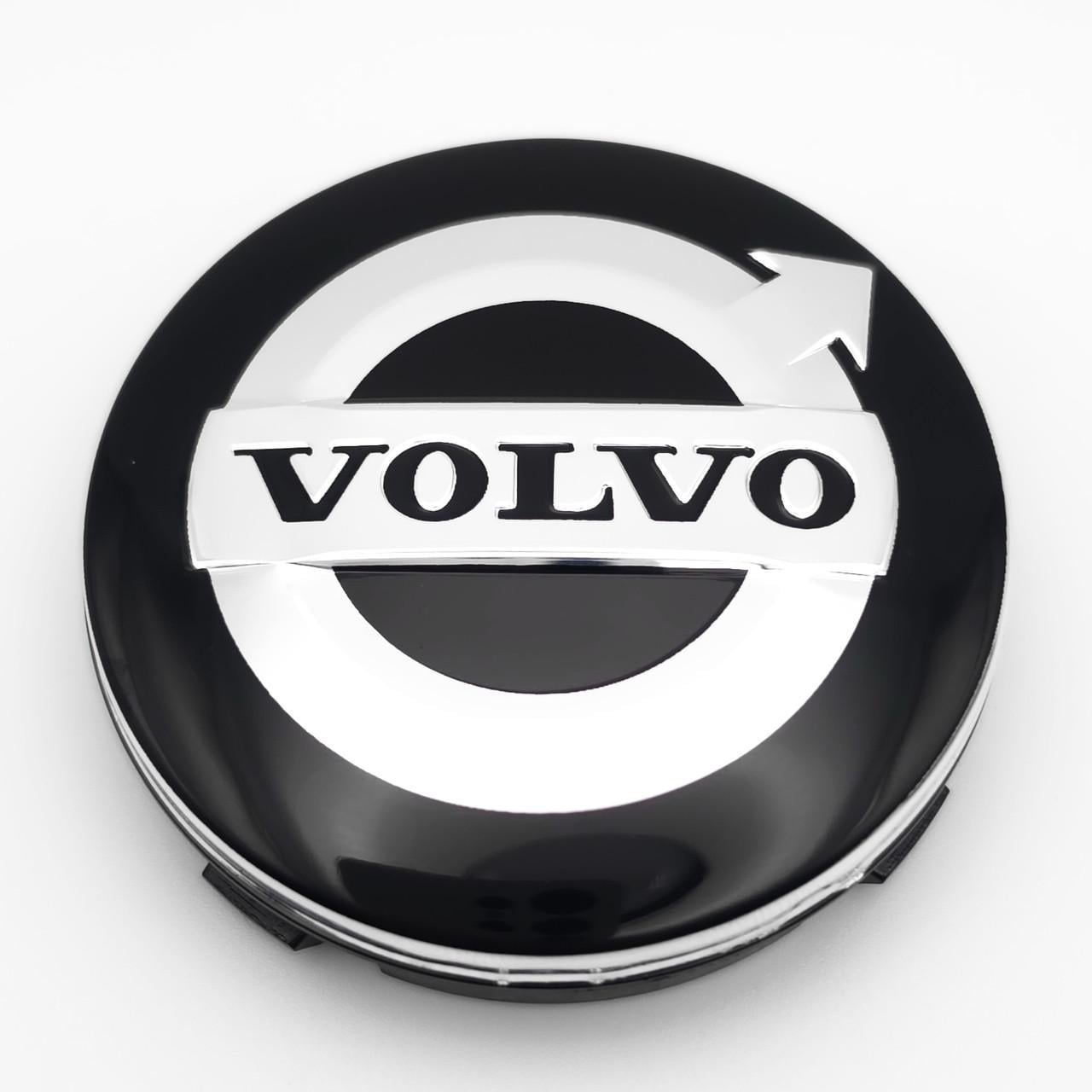 Ковпачок заглушка маточини колеса Volvo 64 мм тип 1 Чорний/Хром (3006932731)