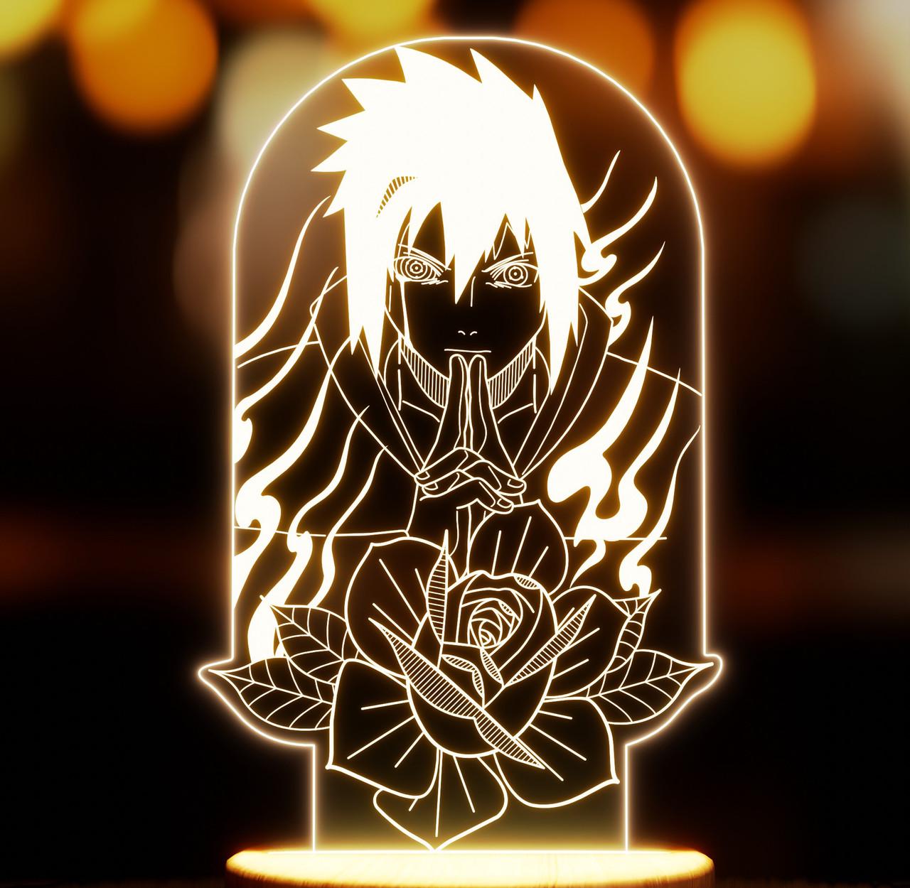 Ночник-светильник Lampic Саске с розой USB дерево/акрил 14х24 см Желтый (32377401)