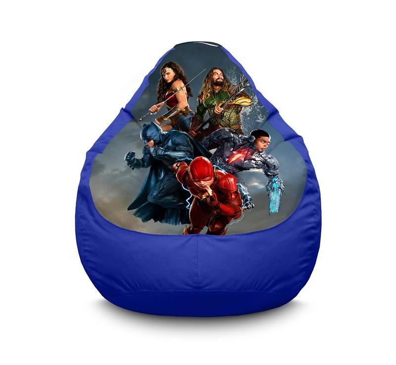 Кресло мешок iPuff Justice League Heroes Оксфорд XXL 90х125 см Синий