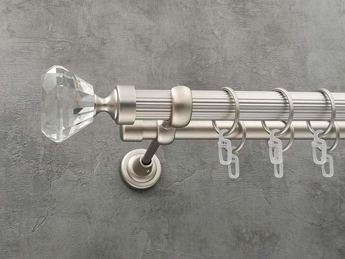 Карниз Quadrum Спектралія рифлена штанга подвійний відкритий 25/19 мм 300 см Сатин (264769431)