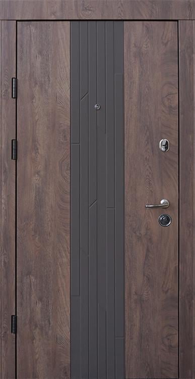 Вхідні двері Ваш ВиД Луксор Зріз дерева Л/П 860/960х2050х85 мм Коньячний