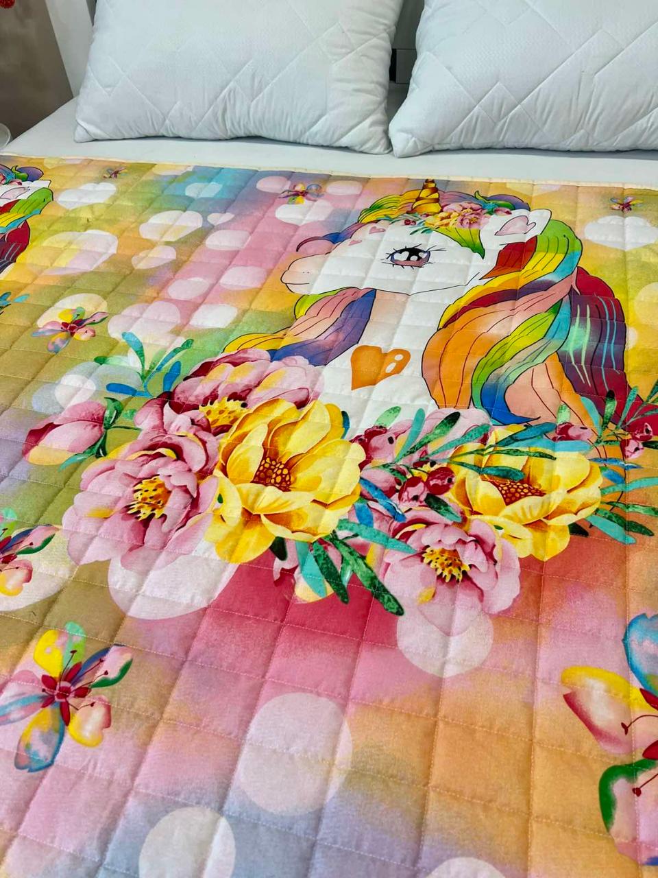 Ковдра дитяча з малюнком єдинороги двостороння 150х210 см Кремовий (27503935) - фото 7 Ковдра дитяча з малюнком єдинороги двостороння 150х210 см Кремовий (27503935) - фото 7