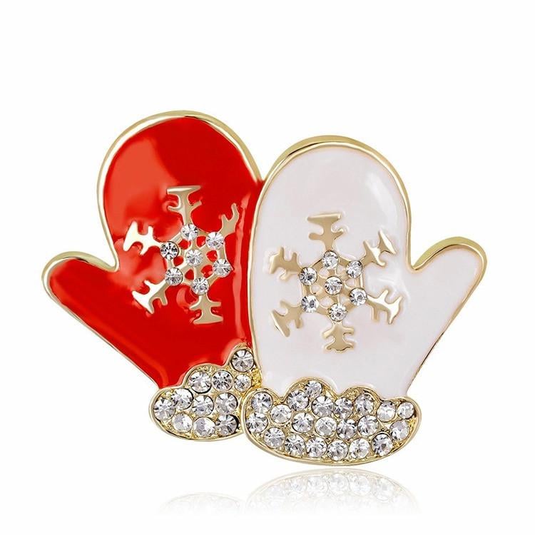 Брошь новогодняя Перчатки mittens (810626336)