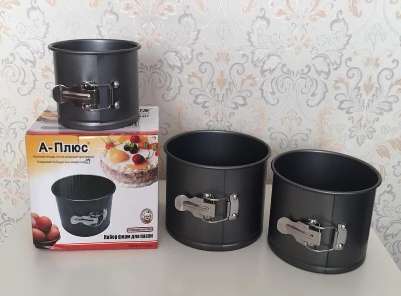 Набор из 3 разъемных форм для выпечки Пасхи (паски) с антипригарным тефлоновым покрытием - фото 5 Набор из 3 разъемных форм для выпечки Пасхи (паски) с антипригарным тефлоновым покрытием - фото 5