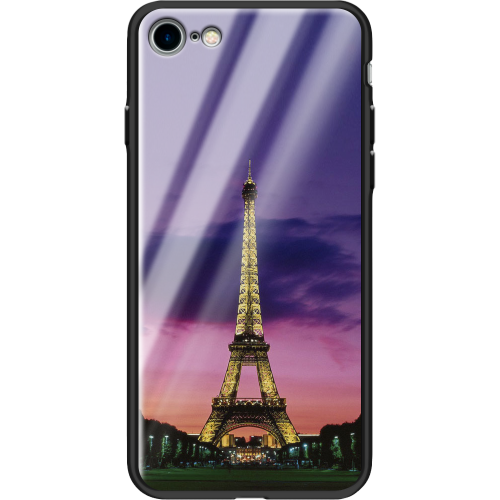 Чохол BoxFace Apple iPhone 7/8 SE 2020 Опівночі в Парижі Чорний силікон зі склом (26205-up964-37543)