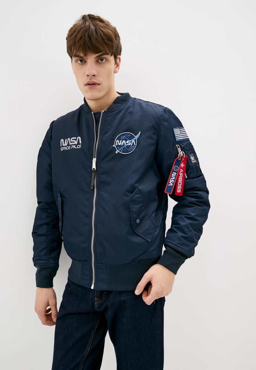 Куртка-бомбер Airboss MA-1 NASA 4XL Синий (27717)