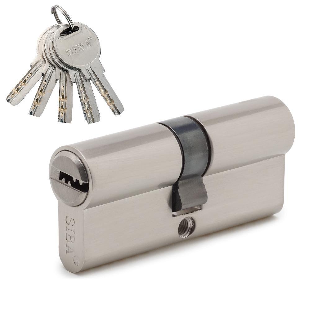 Цилиндр дверной SIBA перфорированный ключ-ключ 70 мм 30х40 Никель матовый (25.10.35/BSZ)