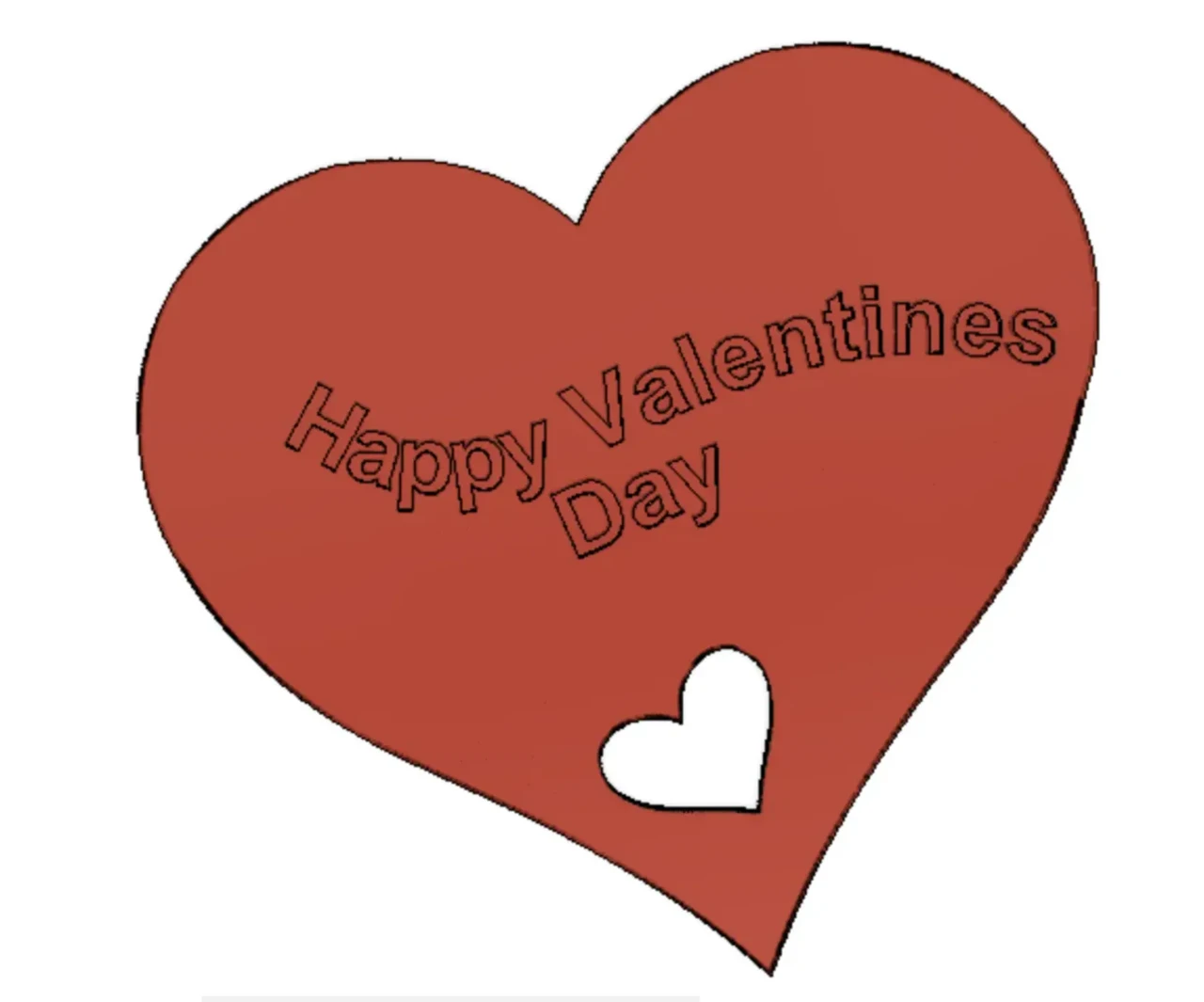 Валентинка-декор Valentine Day Heart 10 см 3D-печатанная
