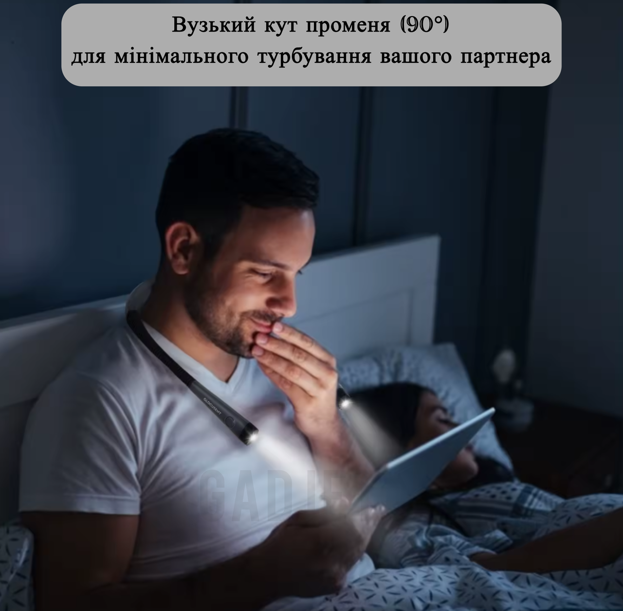 Лампа аккумуляторная беспроводная Glocusent Type-C на шею 3000/4000/6000 K Grey (2120910) - фото 4