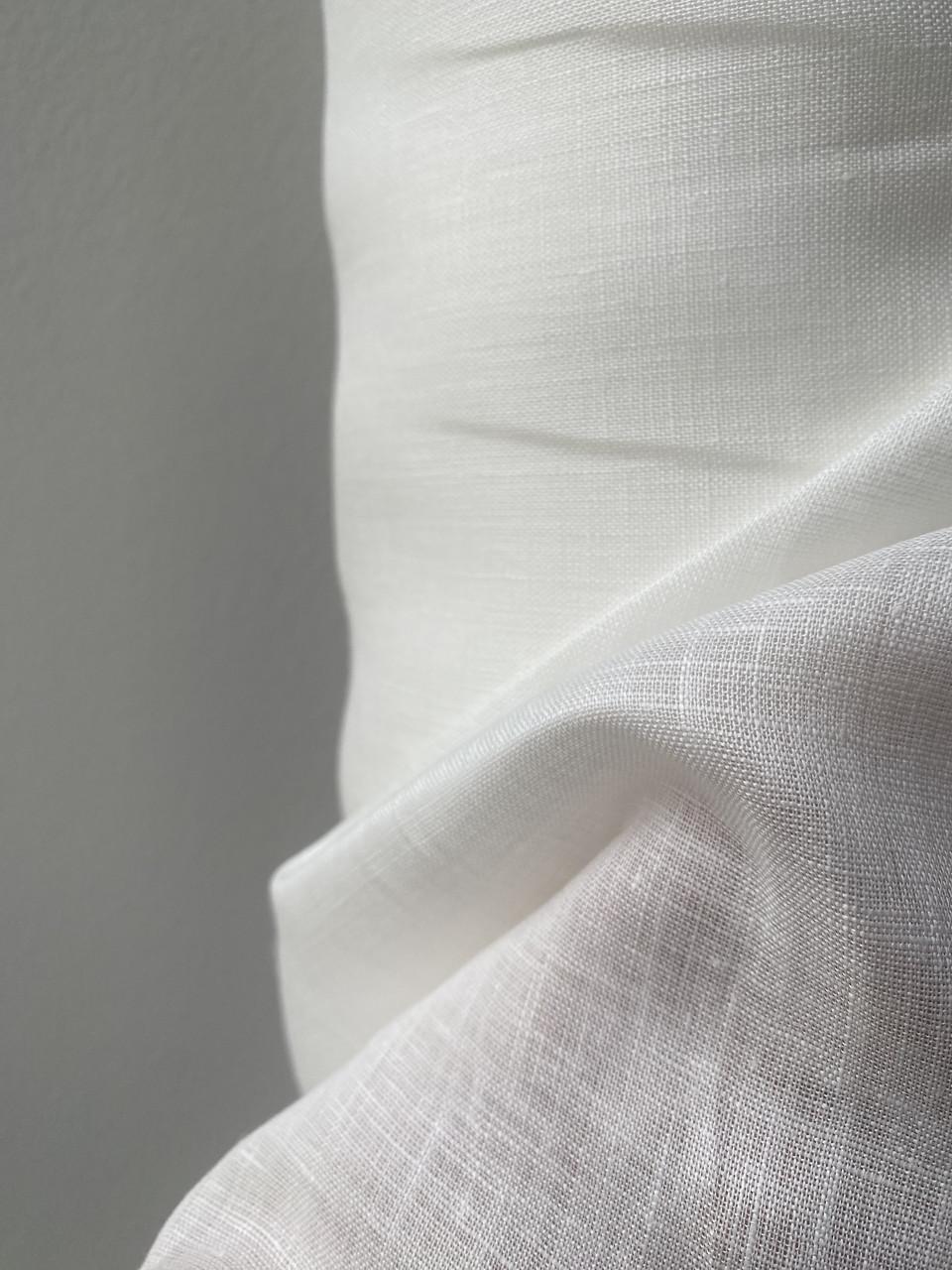 Ткань LINEN PLUS 100% лен 150 см 0/0 Белый с молочным оттенком - фото 2