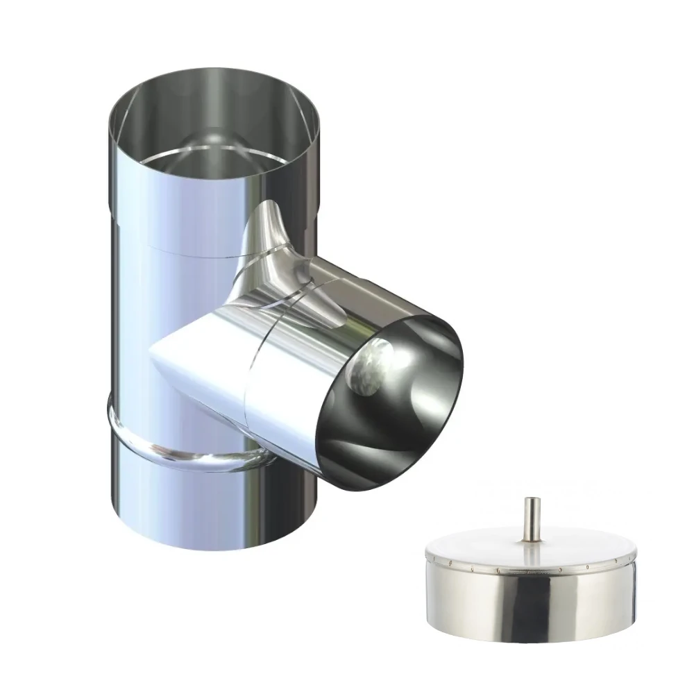 Трійник 87 з нержавіючої сталі d 100 мм з лійкою (28424876)