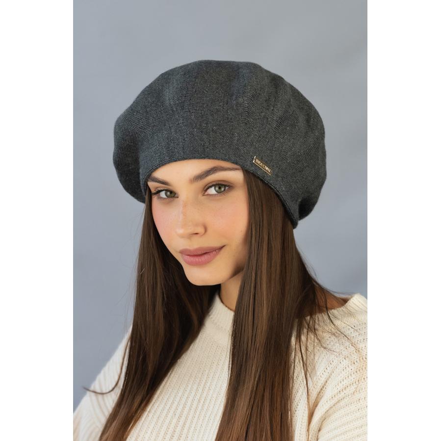 Берет женский полушерстяной Карнелия Braxton 6018 one size Темно-серый