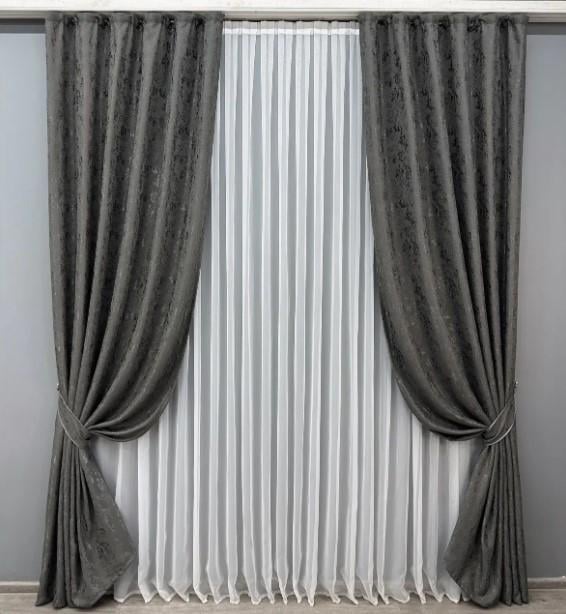 Ткань для штор лен Pavliani Графитовый (1667ш) - фото 5 Ткань для штор лен Pavliani Графитовый (1667ш) - фото 5