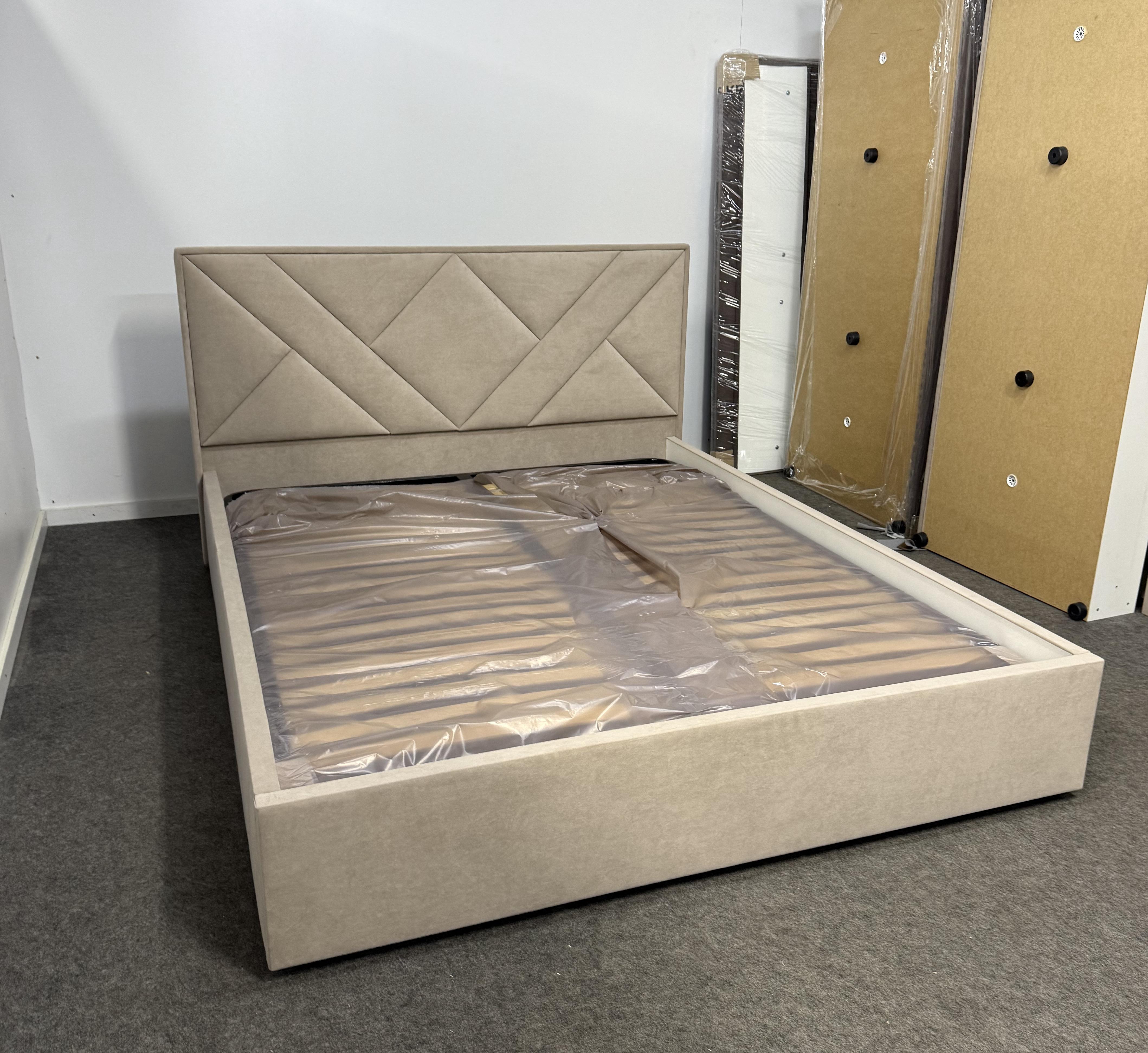 Кровать с подъемным механизмом ADS Mebli Гранд 120х200 см велюр Allure Бежевый (30765601) - фото 9 Кровать с подъемным механизмом ADS Mebli Гранд 120х200 см велюр Allure Бежевый (30765601) - фото 9