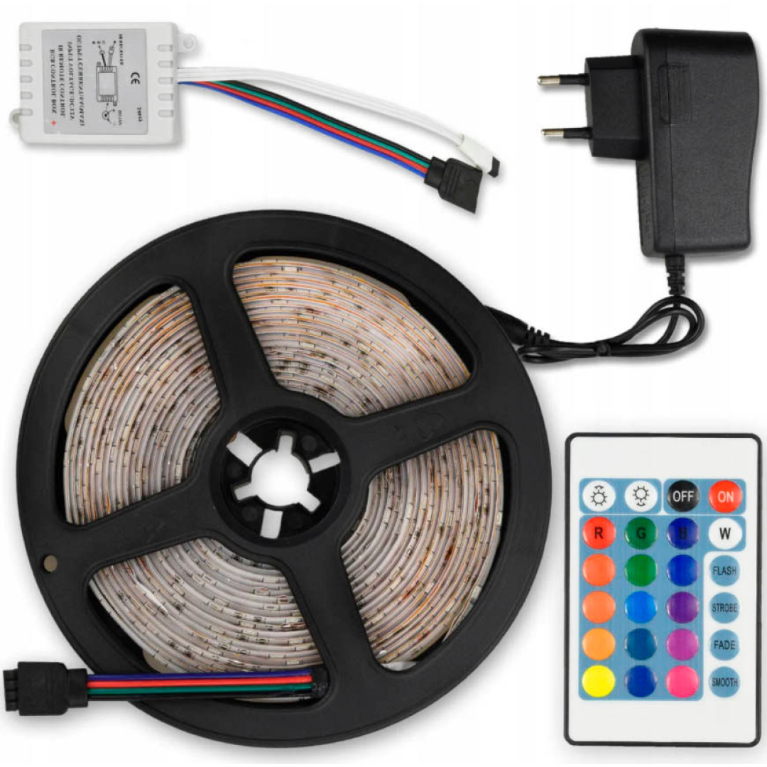 Стрічка світлодіодна 5 м 5050 з блоком та пультом управління