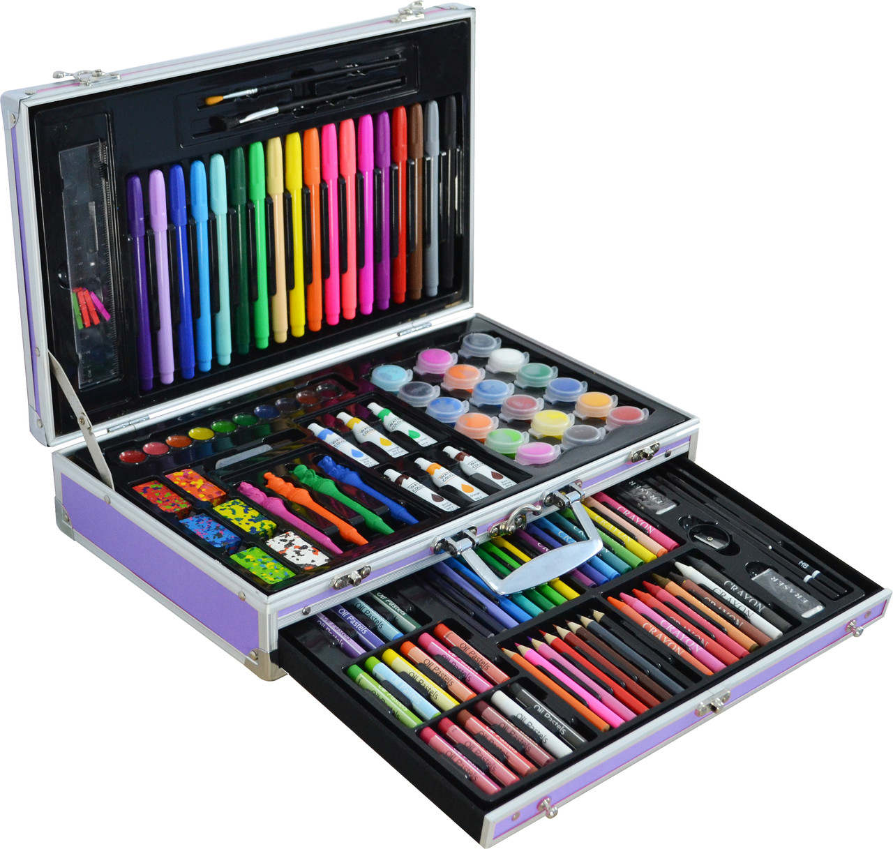 Набор для детского творчества Foco в алюминиевом чемодане 122 предмета Blue (1251111276)