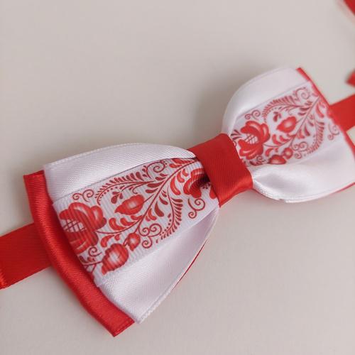 Галстук-бабочка для мальчика в украинском стиле Красный (290007)