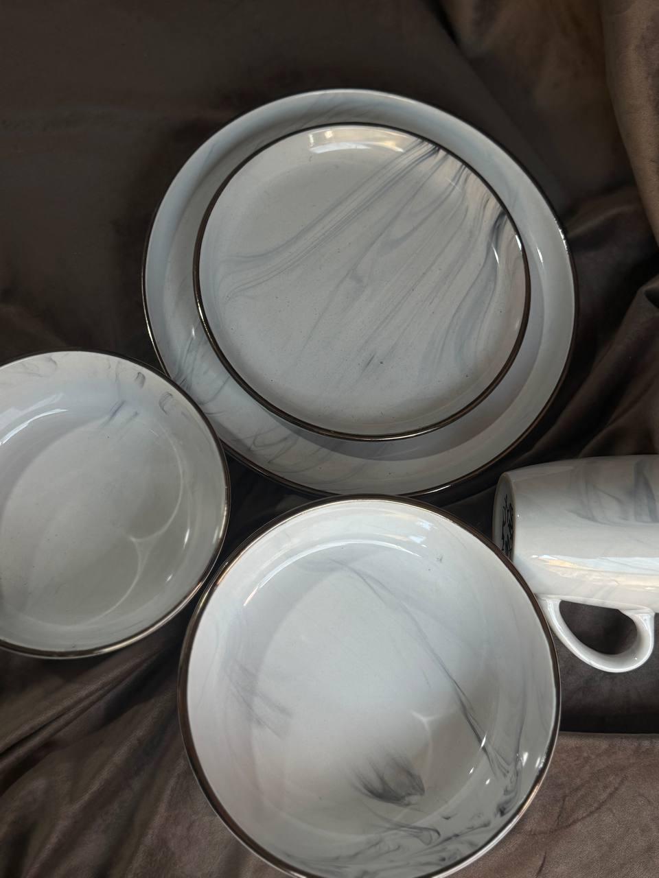 Столовий сервіз YIWU HP-19-35-5 кераміка 6 персон 30 предметів Білий (HP-19-35-5) - фото 3 Столовий сервіз YIWU HP-19-35-5 кераміка 6 персон 30 предметів Білий (HP-19-35-5) - фото 3