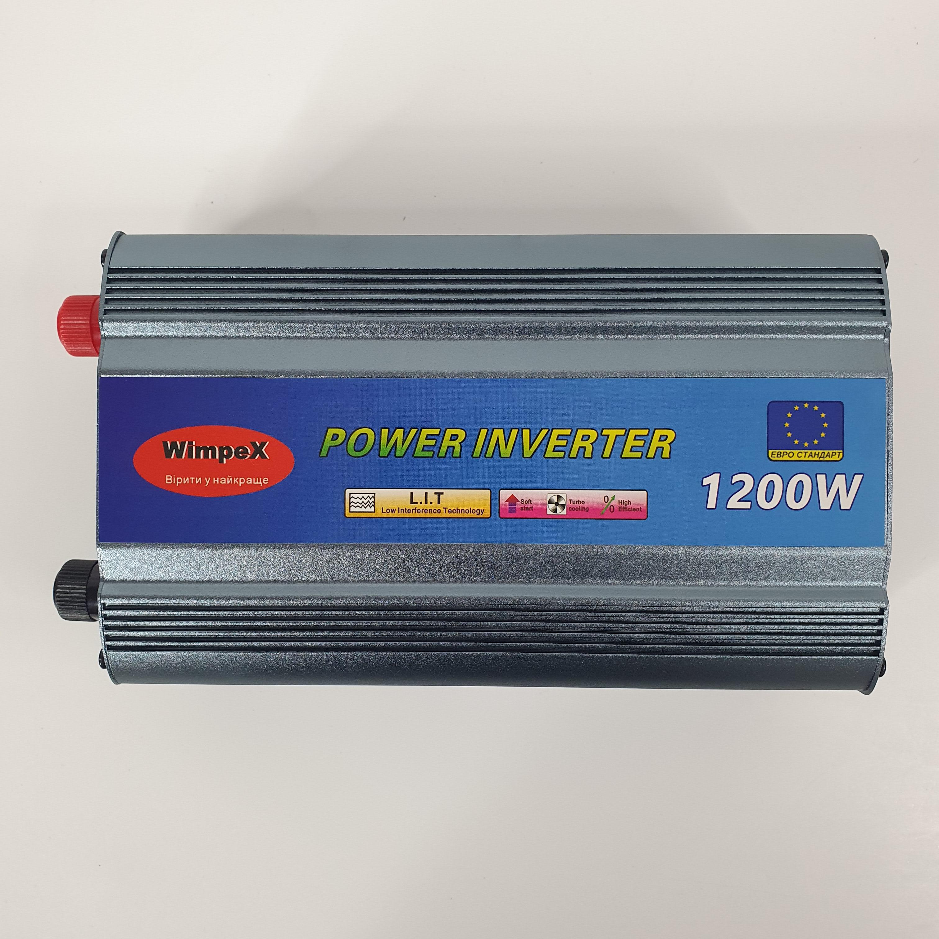 Перетворювач напруги Wimpex Inverter із частотою 50 Гц 1200W 12V-220V (WX-1200V) Перетворювач напруги Wimpex Inverter із частотою 50 Гц 1200W 12V-220V (WX-1200V)