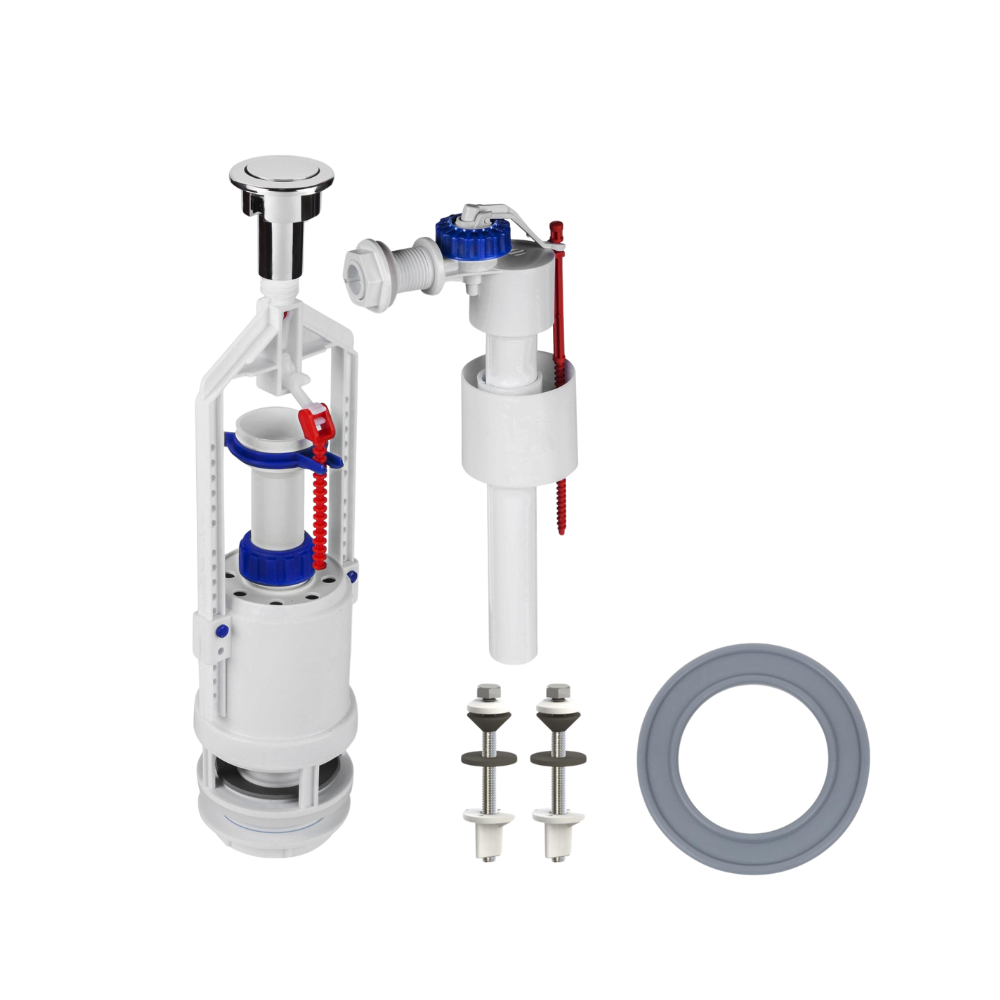 Комплект арматуры для сливного бачка АБК-02 с боковой подводкой (28144393)