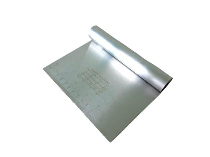 Шпатель скребок рівний з лінійкою з нержавійки 15x12 см (19729)